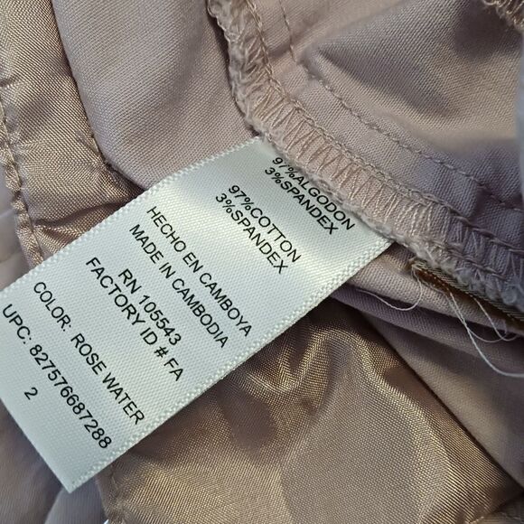 Daisy Fuentes Cotton Cropped Pants Khaki Pink - Picture 8 of 9